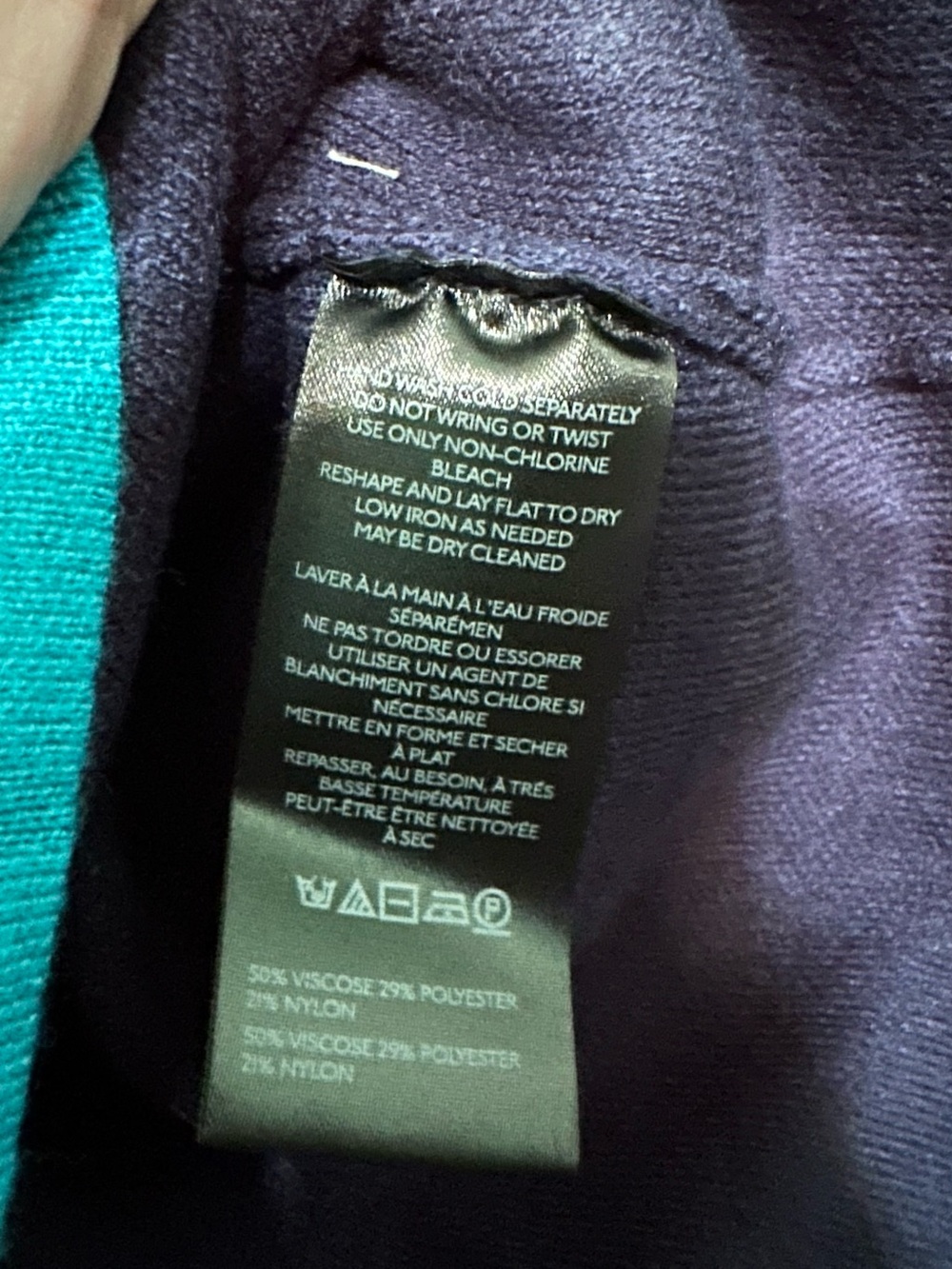 Maeve Navy Crewneck Sweater with Teal Trim - Picture 7 of 7